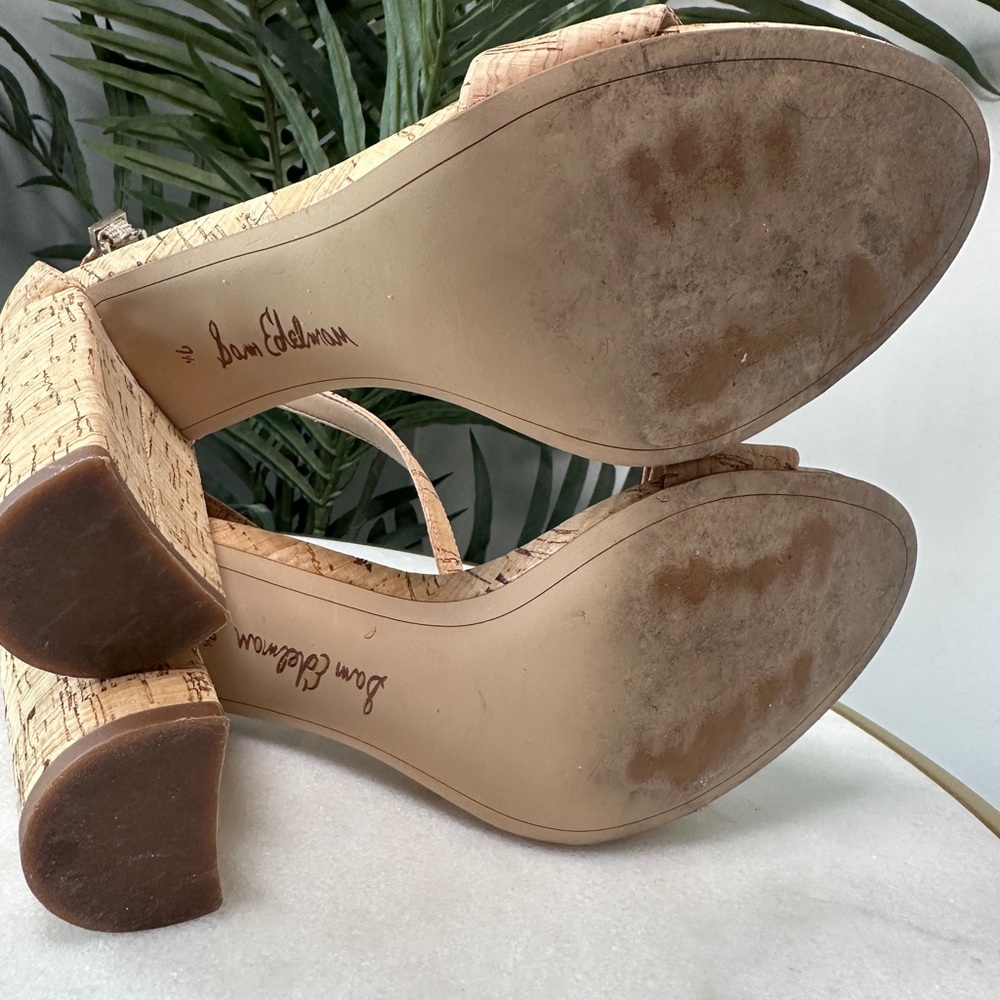 Sam Edelman Women’s Yaro Cork Block High Heel Sandals size 7 1/2 - Picture 6 of 9